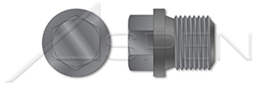 1-1/4"-11 DIN 910, Metric, Threaded Screw Pipe Plugs, Hex Drive, Straight Thread, Steel, Plain