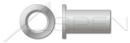 3/8"-16, Grip=0.040"-0.200" Blind Threaded Inserts, Small Flange, Small Head, Open End, Aluminum Alloy 5056