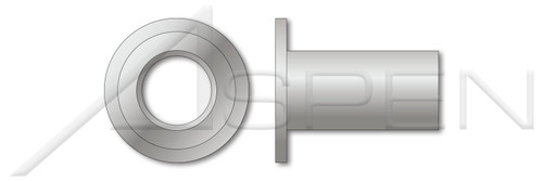 #8-32, Grip=0.120"-0.160" Blind Threaded Inserts, Large Flange, Flat Head, Open End, Aluminum, Aluminum Alloy 5056