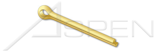3/64" X 1/2" Standard Cotter Pins, Extended Prong, Chisel Point, Brass
