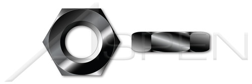 1"-8 Hex Jam Nuts, Thin Type, Steel, Black Oxide and Oil