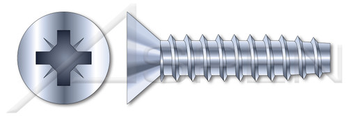 M3 X 16mm Thread-Rolling Screws for Plastics, Flat Head with Pozi Drive, Zinc Plated Steel