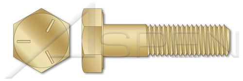 7/16"-14 X 1-1/2" Hex Cap Screws, Coarse Threading, Grade 5 Steel, Yellow Cadmium Plating, MS90725, DFARS