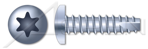 #2-32 X 1/4" Type 25 Thread Cutting Screws, Pan Head with 6Lobe Torx(r) Drive, Steel, Zinc Plated and Baked