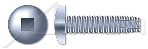 1/4"-20 X 1" Type F Thread Cutting Screws, Pan Head with Square Drive, Steel, Zinc Plated and Baked