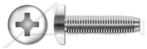 #10-24 X 1-1/2" Pan Head Trilobe Thread Rolling Screws for Metals with Phillips Drive, 18-8 Stainless Steel, Passivated and Waxed