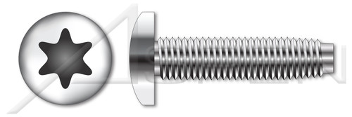 #10-24 X 5/8" Pan Head Trilobe Thread Rolling Screws for Metals with 6Lobe Torx(r) Drive, 18-8 Stainless Steel, Passivated and Waxed