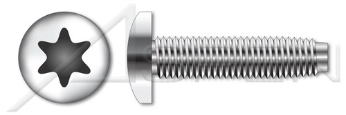 #6-32 X 1" Pan Head Trilobe Thread Rolling Screws for Metals with 6Lobe Torx(r) Drive, 18-8 Stainless Steel, Passivated and Waxed