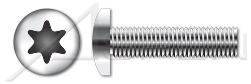 #10-24 X 1" Pan Head Trilobe Thread Rolling Screws for Metals with 6Lobe Torx(r) Drive, 410 Stainless Steel, Passivated and Waxed