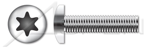 #10-24 X 3/4" Pan Head Trilobe Thread Rolling Screws for Metals with 6Lobe Torx(r) Drive, 410 Stainless Steel, Passivated and Waxed