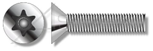 M4-0.7 X 16mm Flat Head Security Machine Screws with Tamper-Resistant 6Lobe Torx(r) Pin Drive, Stainless Steel A2