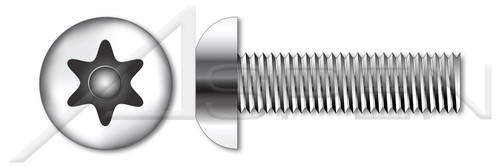 M12-1.75 X 20mm Button Head Security Machine Screws with Tamper-Resistant 6Lobe Torx(r) Pin Drive, Stainless Steel A2