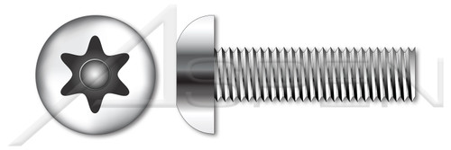 M8-1.25 X 40mm Button Head Security Machine Screws with Tamper-Resistant 6Lobe Torx(r) Pin Drive, Stainless Steel A2