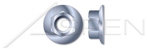 M12-1.75 Hex Flange Nuts, DIN 6923, Class 10 Steel, Zinc Plated and Baked