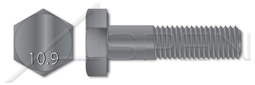 M6-1.0 X 100mm Hex Cap Screws, Partially Threaded, DIN 931 / ISO 4014, Class 10.9 Steel, Plain