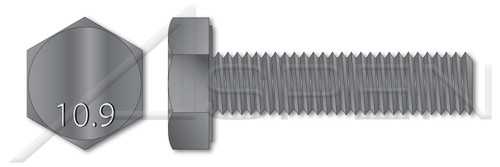 M12-1.75 X 100mm Hex Cap Screws, Fully Threaded, DIN 933 / ISO 4017, Class 10.9 Steel, Plain