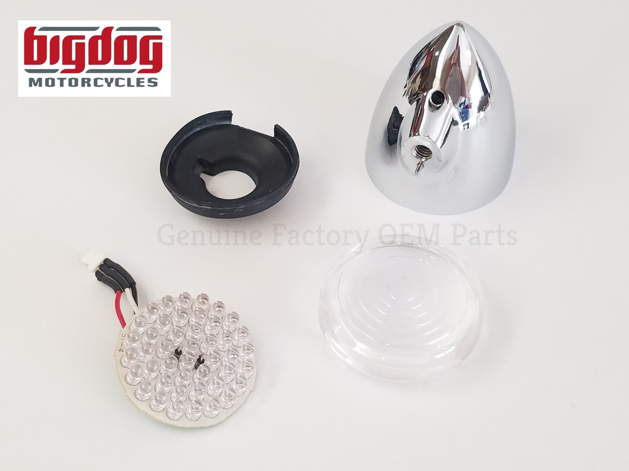 Big Dog Front Turn Signal Assembly (w/ Clear Circle Lens)