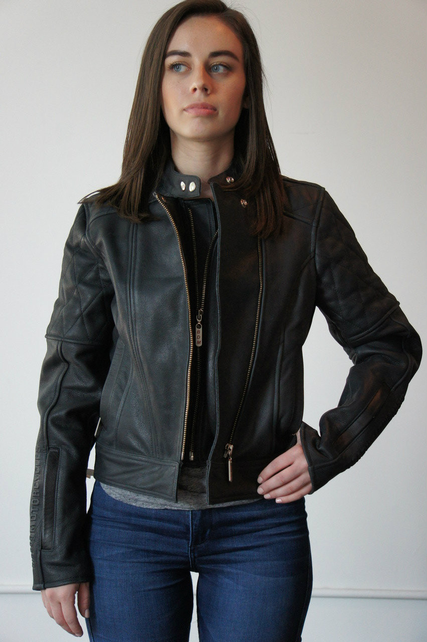 Ladies Black Leather Riding Jacket Medium Big Dog Motorcycles