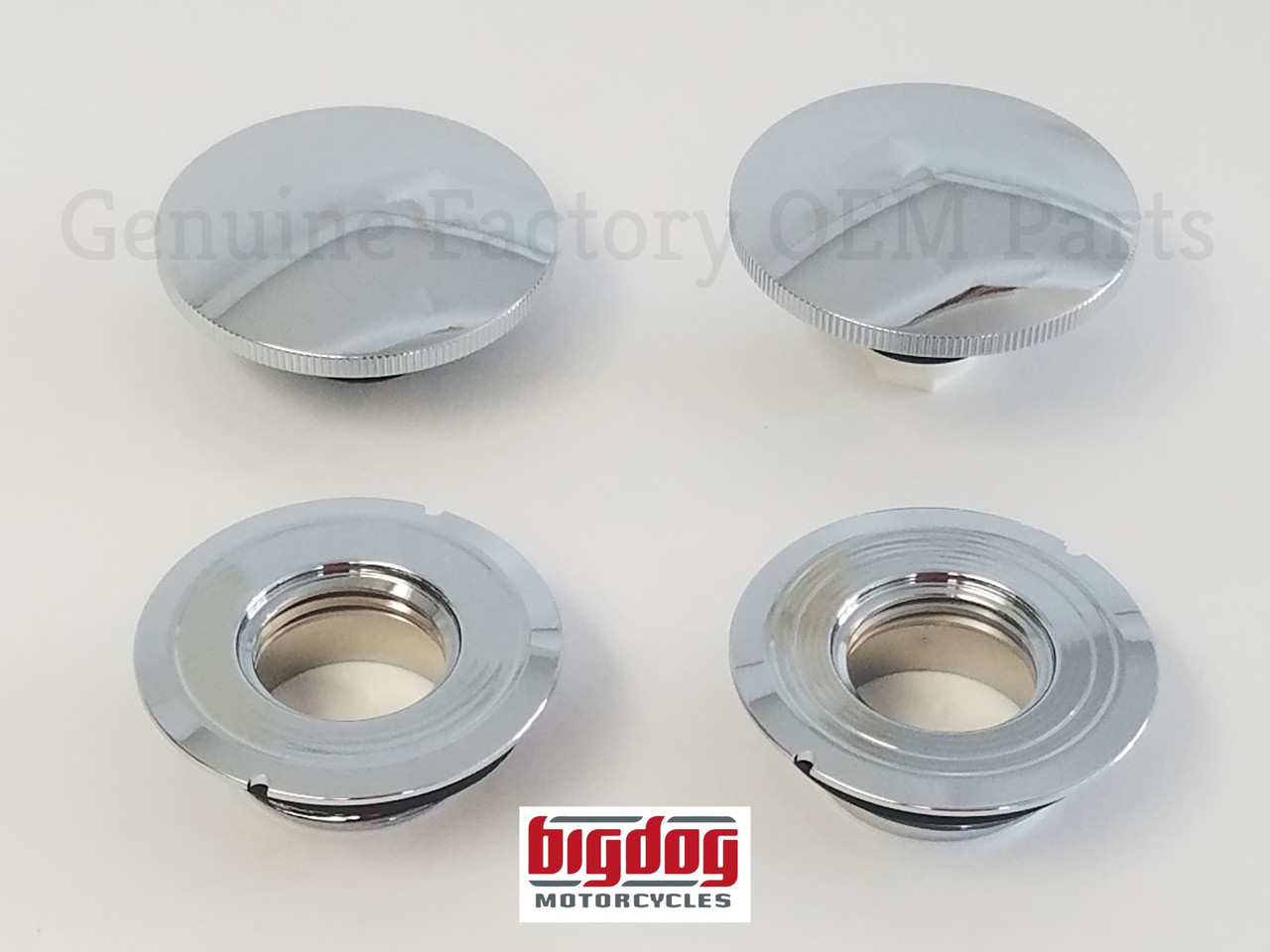 Big Dog Motorcycles OEM Chrome Split Tank Gas Cap For 1999-2005