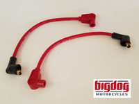 Spark Plug Ignition Wires, Red, 2003-2011 parts for Big Dog Motorcycles