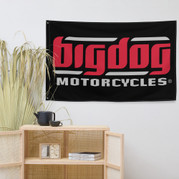 Big Dog Motorcycles Trademark Flag On Black