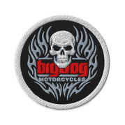 BDM 3" Round Skull Flames Trademark Patch