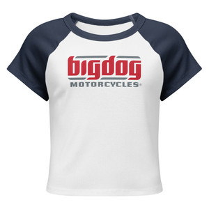 Women’s Big Dog Motorcycles micro rib raglan baby tee (Slim Fit)