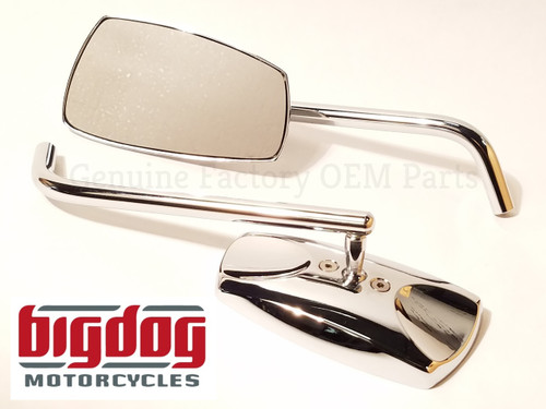 Genuine OEM Big Dog Motorcycles Chrome Mirror Set