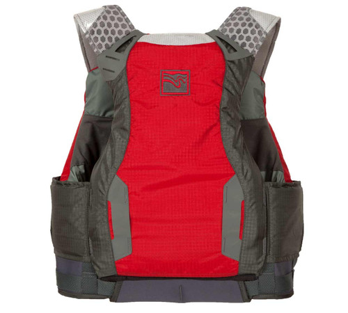 Neptune Life Vest in Red, back view. @Red-2