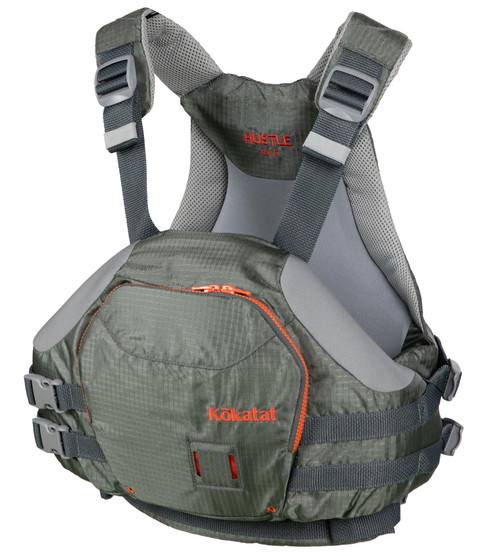Hustle Life Vest in Coal, side view. @Coal-3