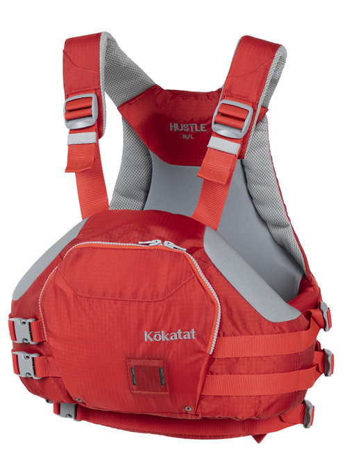 Hustle Life Vest in Red, side view. @Red-3