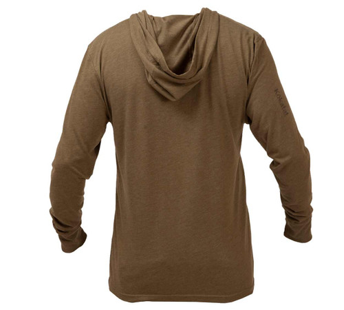 Hustle Hooded T-Shirt in Moss, back view. @Moss-2