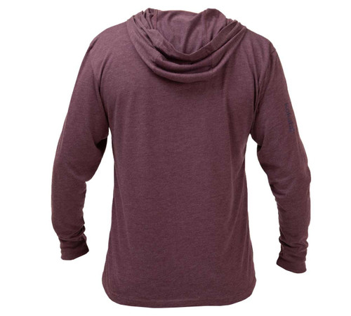 Hustle Hooded T-Shirt in Purple, back view. @Purple-2