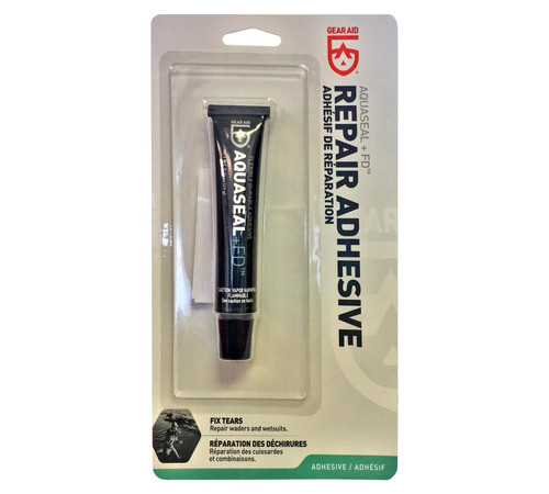 Small tube of Aquaseal in blister packaging, front view. @front view