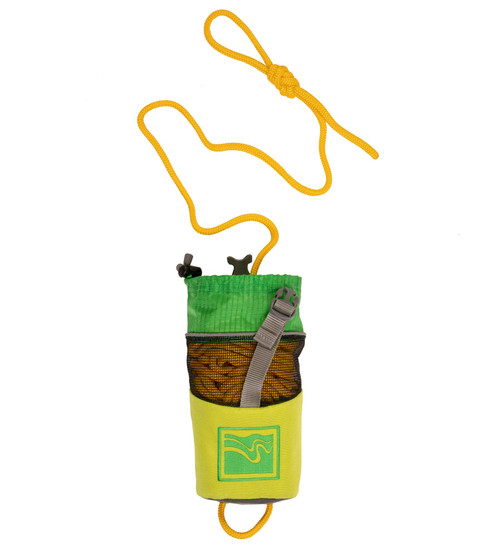 Huck Throw Bag 50' with Belt in Mantis, front view.