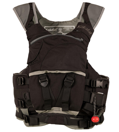 Maximus Centurion Rescue Vest sold w/ Belly Pocket - unisex in Black, front view. @Black-1