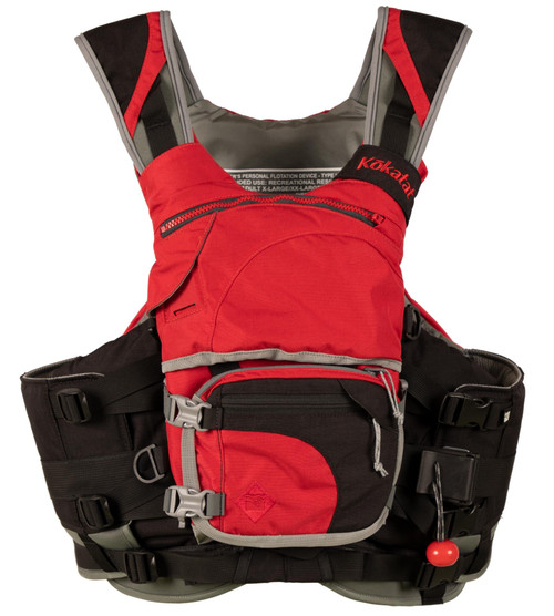 Maximus Centurion Rescue Vest sold w/ Belly Pocket - unisex in Red, front view. @Red-3