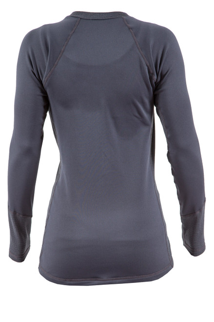 OuterCore Long Sleeve Shirt - Women's in Coal, back view. @Coal-2