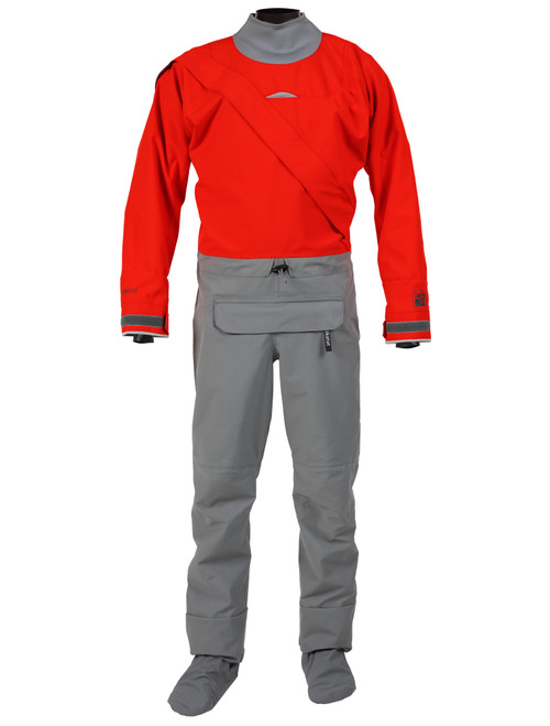 Legacy Dry Suit (GORE-TEX Pro) in Red, front view. @Red-1