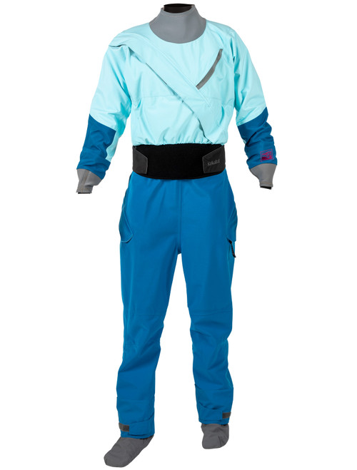 Meridian Dry Suit (GORE-TEX PRO) - Women's in Ice, front view. @Ice-1