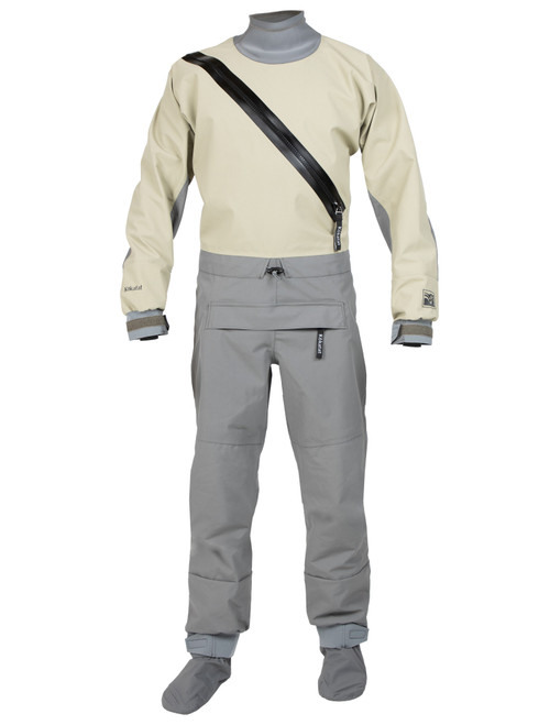 SuperNova Angler Semi-Dry Suit (GORE-TEX Pro) in Sandbar, front view. @Sandbar-1