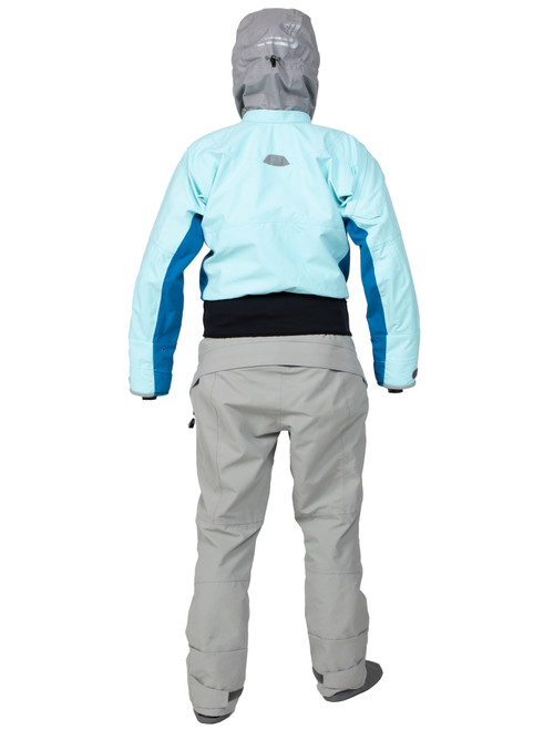 Odyssey Dry Suit (GORE-TEX Pro) - Women's in Ice, back view. @Ice-2