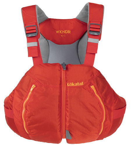 WKNDR Life Vest - unisex in Red, front view. @Red-1