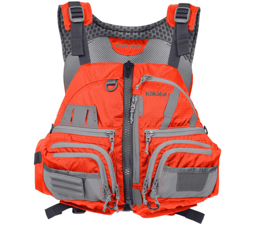 Leviathan Life Vest in Orange, front view. @Orange-1