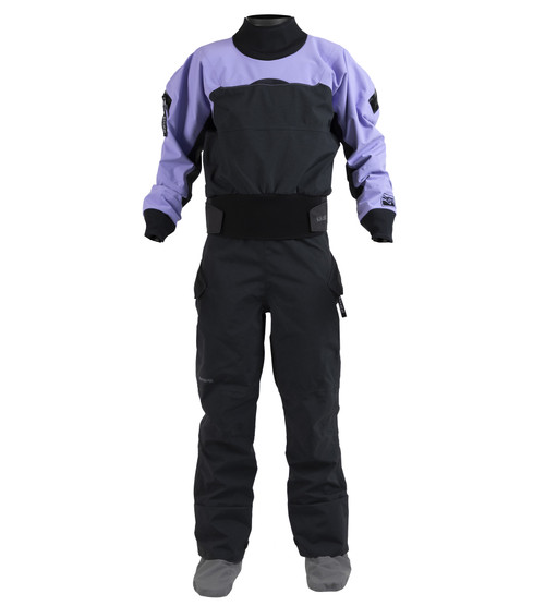 Icon Dry Suit (GORE-TEX Pro) - Women's in Iris, front view. @Iris-1
