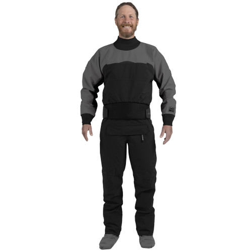 Icon Dry Suit (GORE-TEX Pro) Custom in Black, front view.