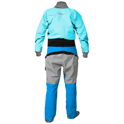 Retro Meridian Dry Suit (GORE-TEX PRO) - Women's in Ice, back view. @Ice-2