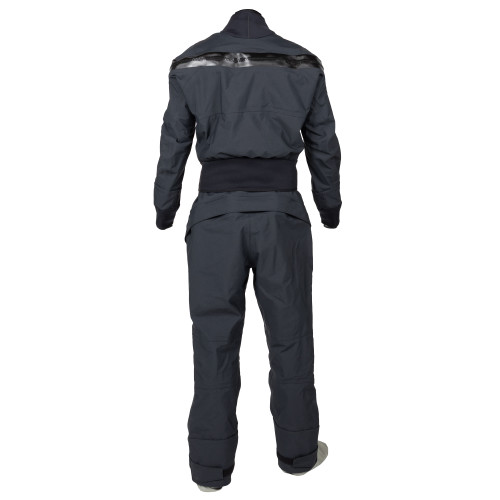 Icon Dry Suit (Hydrus) - Women's in Black, back view. @Black-2