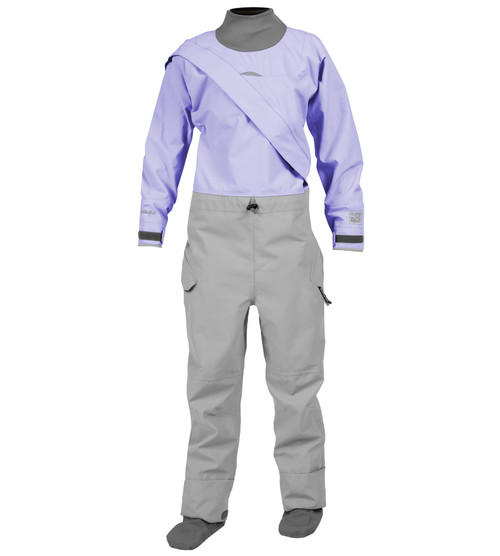 Legacy Dry Suit (GORE-TEX Pro) - Women's in Iris, front view. @Iris-1
