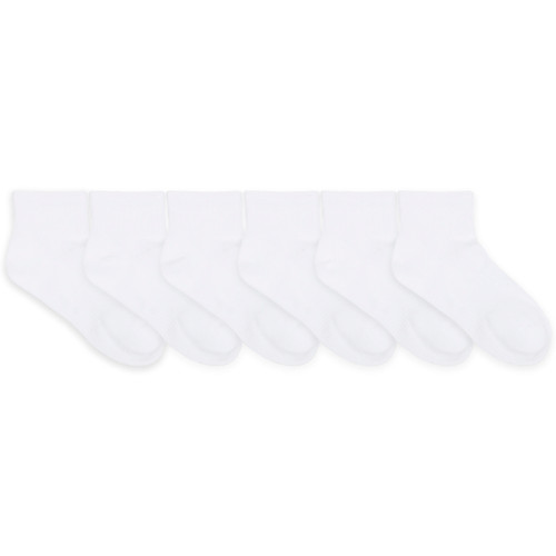 Solid White 6-Pack Quater Socks for Toddlers and Kids
